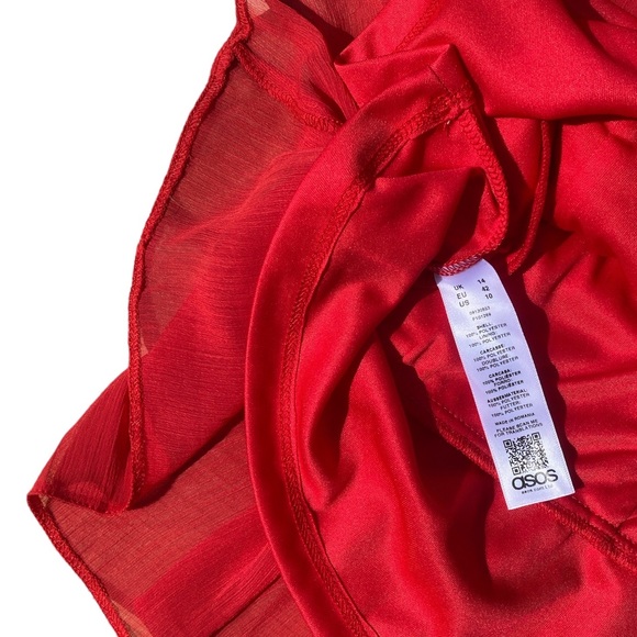 NWT ASOS Red Fitted Ruched Mini Dress Size 10 - Picture 5 of 5